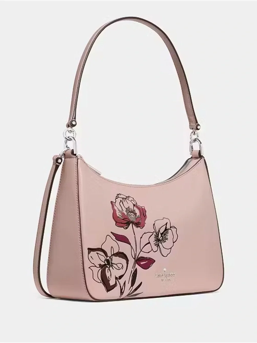♠️Kate Spade Margot Floral Medium Convertible Shoulder Bag, Rose Smoke Pink NWT